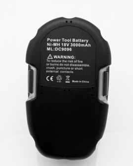 NiMh battery, 3000 mAh, 12V, replacement for Dewalt DC9071, DE9072, DE9073, DE9074, DE9075 and DW9071