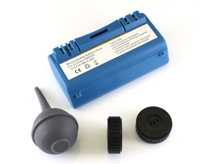 Batterie NiMh 4800 mAh pour Scooba (385, 5800, etc.) avec 2 roues et boule &agrave; vacuum.