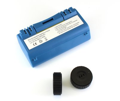 NiMh batterij 4800 mAh voor Scooba (385, 5800, etc) met 2 wieltjes voor iRobot Scooba