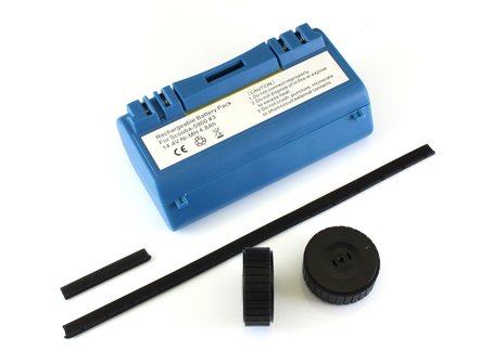 Batterie NiMh 4800 mAh pour Scooba (385, 5800, etc) avec 2 roues et bandes en caoutchouc